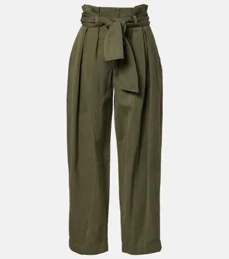 Balmain Cotton and linen twill tapered pants