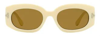 Tom Ford TF1187 Oval Acetate Sunglasses - Ivory