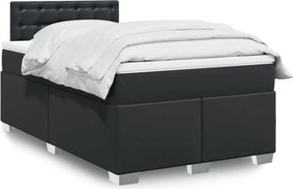 vidaXL Vidaxl - Cama Box Spring Con Colch&oacute;n Cuero Sint&eacute;tico Negro 120x190 Cm