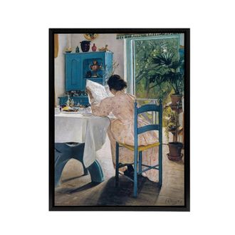 Artery8 Laurits Andersen Ring Sigrid At Breakfast Framed Canvas Wall Art Print | Size: W24 x H32