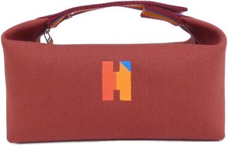 Herm&egrave;s Black Rouge H Canvas Pouch (Pre-Owned)