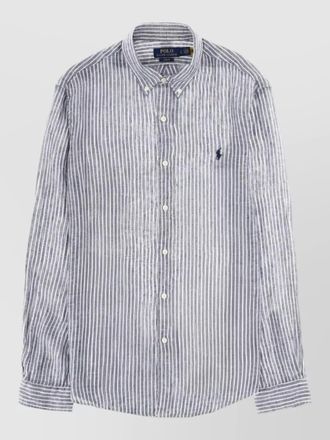 Polo Ralph Lauren logo shirt long sleeves striped button-down collar