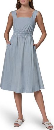 DKNY Stripe Midi Dress in Washed Indigo at Nordstrom, Size 16