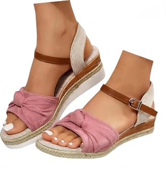 Generic Espadrilles Womens Wedges Orthopedic Sandals Orthopedic Sandals for Women Comfortable Platform Espadrille Shoes Dressy Summer Open Toe Ankle Strap Low