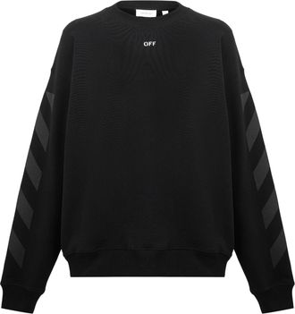 Off-white Mens Off White Off Cornly Diag Crew in Black/White - Size X-Small