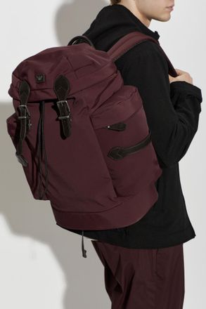 Emporio Armani Backpack With Applique And Logo, Mens, Burgundy