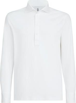 Brunello Cucinelli Polo with shirt collar in White at Nordstrom, Size Xxx-Large Eu
