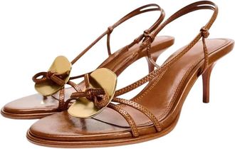 Generic Women Business Casual Open Toe High Heel Sandals Metal Detail Party Dress Shoes Brown