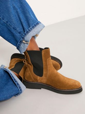 Fat Face FatFace Rowe Tan Brown Leather Chelsea Ankle Boots