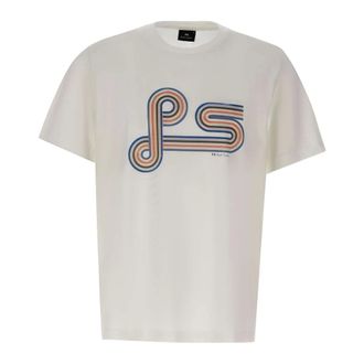 Paul Smith T-Shirts, male, White, Size: 2XL Logo-print Short-sleeve T-shirt