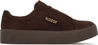 Kazar Schoenen, Dames, Bruin, 35 EU, Leer, Suede bruine sneakers