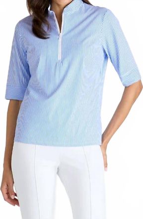 Jude Connally Juliet Top In Pinstripe Periwinkle