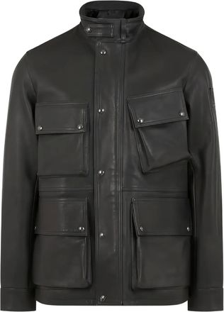 Belstaff Giacca in pelle con tasche - Nero