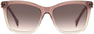 Carolina Herrera Her 55mm Gradient Rectangular Sunglasses in Sand/Pink at Nordstrom
