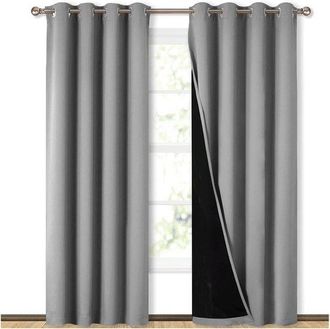 No Brand Cortinas Opacas - Gris - 132 X 213 Cm
