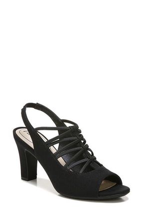 Life Stride Cabaret Slingback Sandal in Black Fabric at Nordstrom, Size 8.5