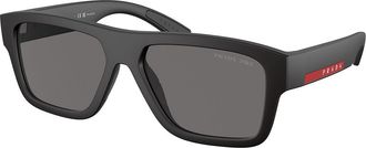 Prada PS 04ZSF Asian Fit Polarized DG002G Mens Sunglasses Black Size 56