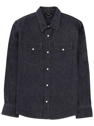 A.P.C. Black Cotton Western Straight-Cut Shirt