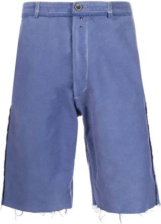Maison Margiela raw-edge cotton bermuda shorts - men - Cotton - 46 - Blue