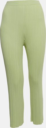 Dion Lee Mint Green Ribbed Knit Pants