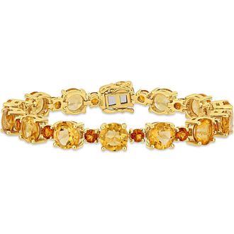 Delmar 10K Yellow Gold Plated Sterling Silver Citrine & Madeira Citrine Bracelet at Nordstrom Rack