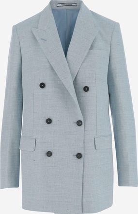 Tagliatore jasje met dubbele rij knopen van linnenmix