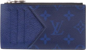 Louis Vuitton Blue Leather Card Wallet (Pre-Owned)