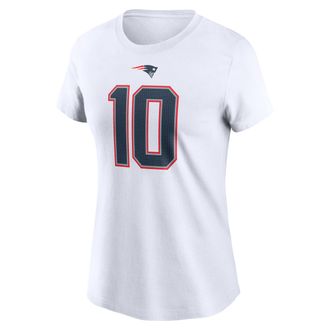 Nike Drake Maye New England Patriots Nike Womens NFL T-Shirt in White | NKAF10A8KF-4Y1