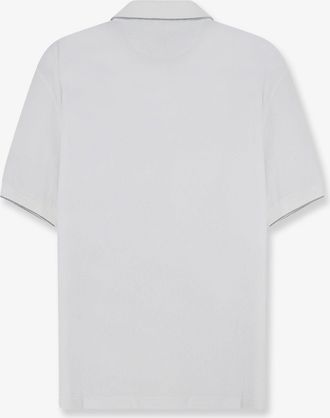 Brunello Cucinelli Mens Polo Shirt Technical Fabric White Polyamide T-shirts And Polos