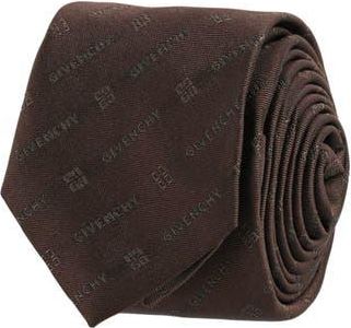 Givenchy Diagonal Logo Jacquard Silk Tie in Dark Brown at Nordstrom Rack