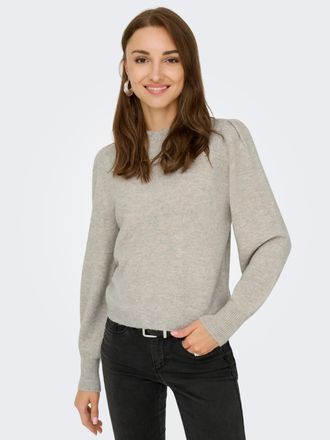 Jacqueline de Yong Stehkragenpullover JDY JDYRUE LIFE L/S PULLOVER KNT NOOS, Damen, Gr. XL, grau (chateau gray detail:melange), Strick, Obermaterial: 51% Polyester, 46% 