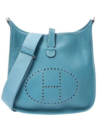 Herm&egrave;s Blue Jean Clemence Leather Evelyne Iii Gm, Never Carried (Authentic Pre-Loved)