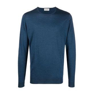 John Smedley Hombre, Jerseys, Azul, Talla: L