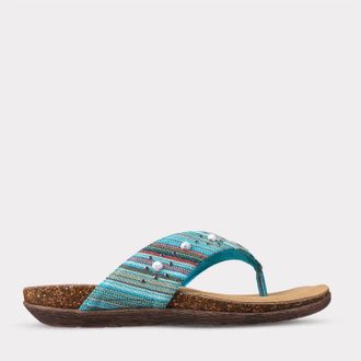 Lamofootwear Womens Classic Jovie Thong Sandal In Turquoise