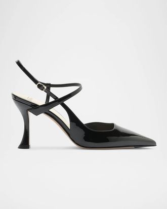Alexandre Birman 85mm Tita Wrap Patent Leather Pumps
