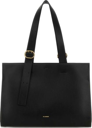 Jil Sander Black Shopping Rectangular Leather Tote