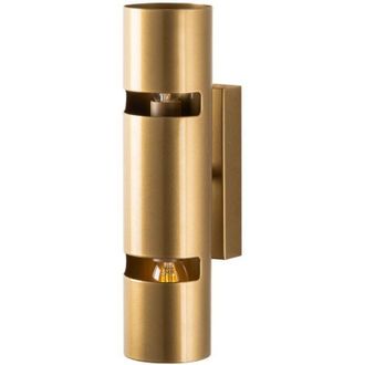 Vente-Unique Aplique De Pared De Metal Dorado - Alt. 30 X D. 8 Cm - Lyora