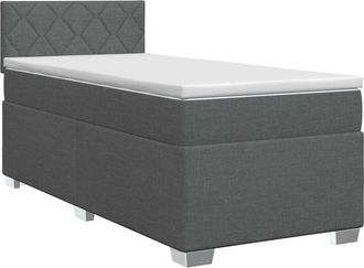 vidaXL Cama Box Spring Con Colch&oacute;n Gris Oscuro 100 X 200 Cm Tela Vidaxl