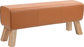 vidaXL Banco 110 X 30 X 45 Cm Cuero Real Marr&oacute;n Vidaxl