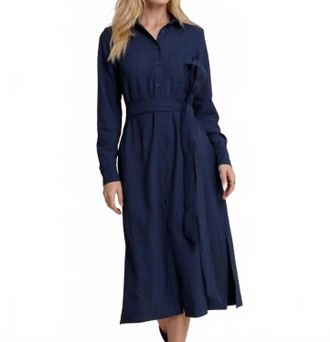 Southern Tide Trista Textured Midi Shirt Dress In Dress Blue