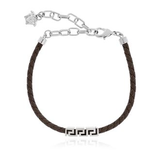 Versace Bracelets, male, Brown, Size: ONE SIZE Leather Bracelet With Logo