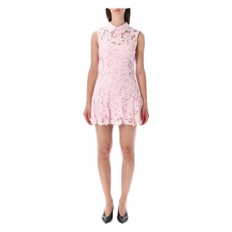 Self Portrait Short Dresses, female, Pink, Size: 2XS Lace Mini Dress