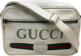 Gucci Pre-owned Cross Body Bags, female, White, Size: ONE SIZE Pre-owned Leather gucci-bags