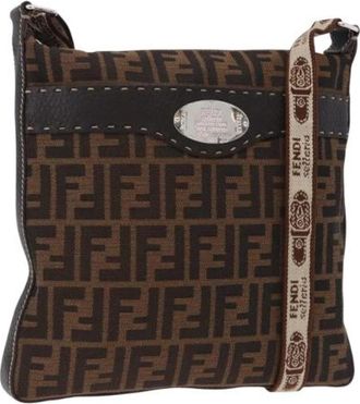 Fendi Pre-owned Zucca Canvas Shoulder Bag - Dames - Vintage Schoudertas - Bruin - ONE Size - Vintage