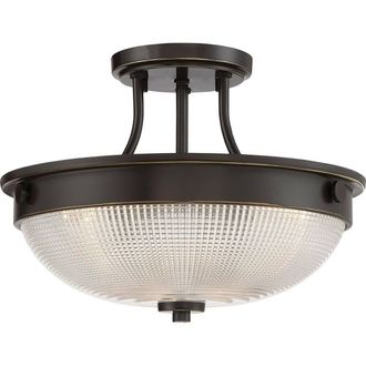Netlighting Mantle 2 Light SemiFlush Palladian Bronze E27
