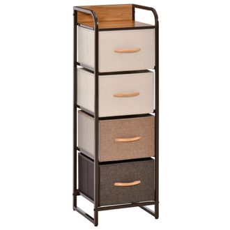 OEM C&oacute;moda Para Dormitorio Con 4 Cajones Plegables Parte Superior De Madera Y Marco Met&aacute;lico 31x29x99 Cm Multicolor