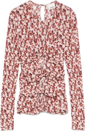 Isabel Marant Pink Floral Crew Neck Top