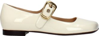 Chlo&eacute; Beige Leather Ballet Womens Flats