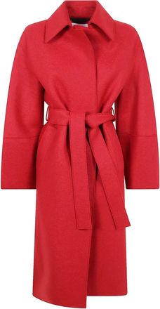 Harris Wharf London Cappotto in lana con cintura - 544 ROYAL RED