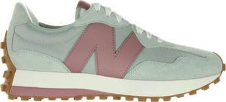 New Balance Womens 327 Shoes In Lone Star Grey With Rosewood